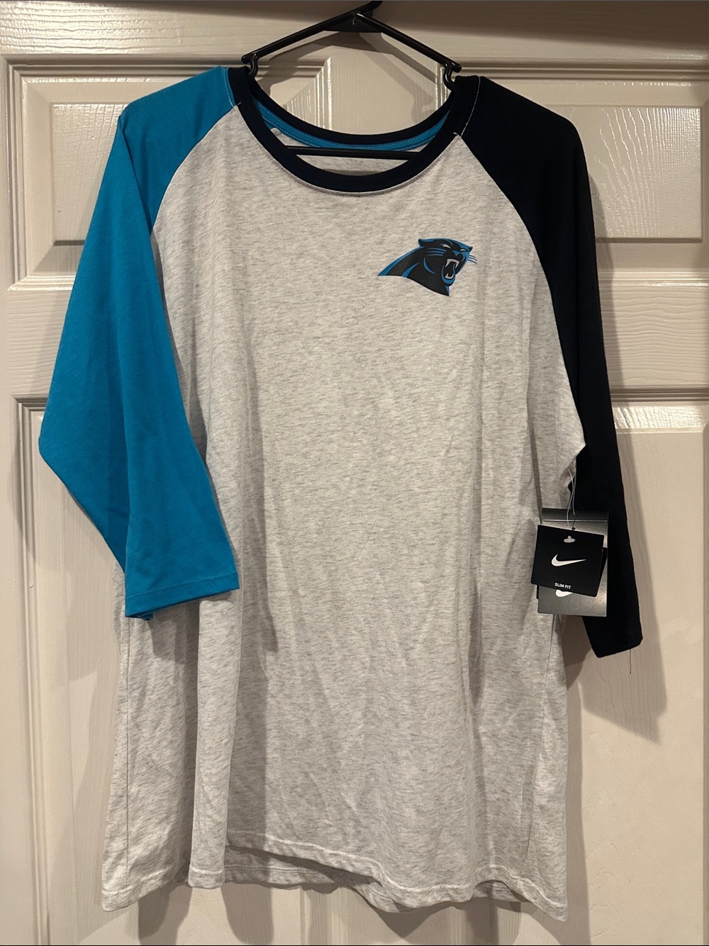 NWT Nike Carolina Panthers Raglan Three-Quarter Sleeve Shirt - Women’s